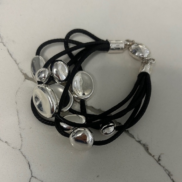 Chico's Black and Silver Beaded Bracelet - Picture 2 of 6